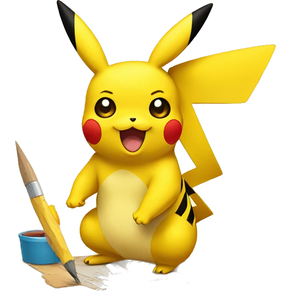 pikachu making art emoji