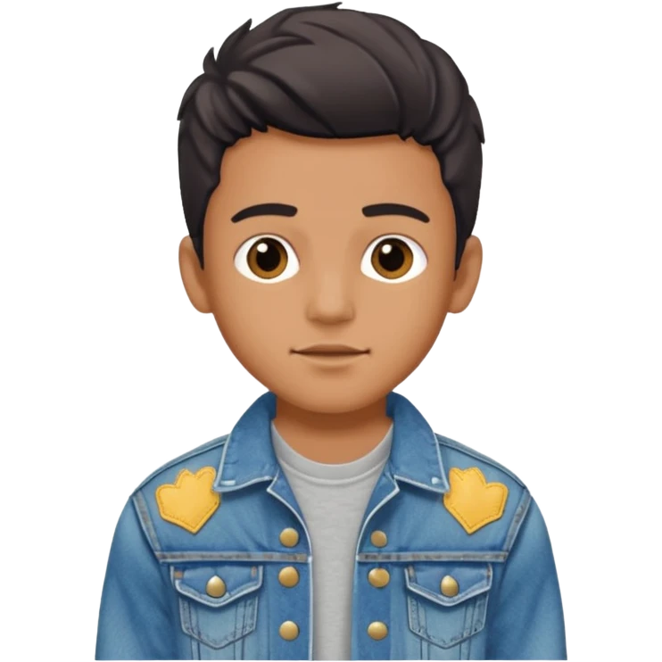 80s boy that wears fancy denim jacket emoji
