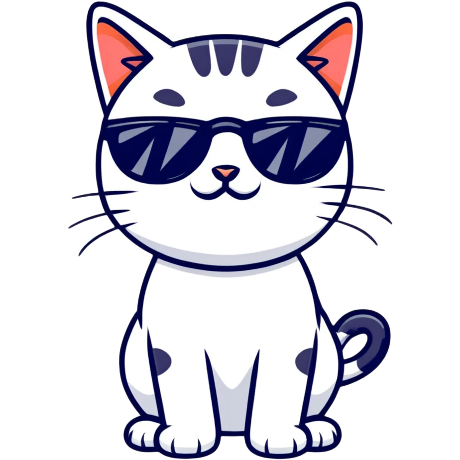 Cat with sunglasses emoji