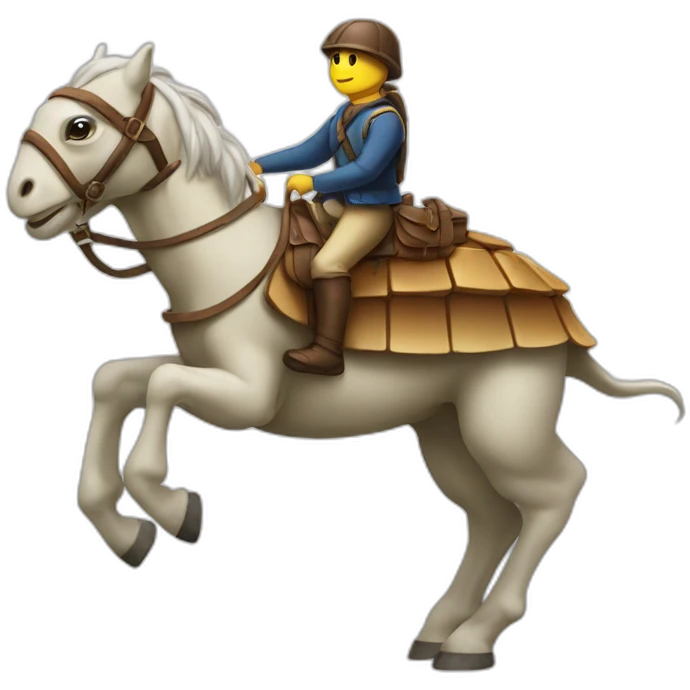 Tortue sur un cheval emoji