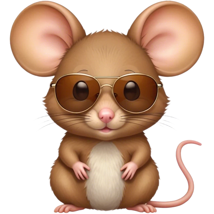 Cute brown mouse with sunglasses emoji