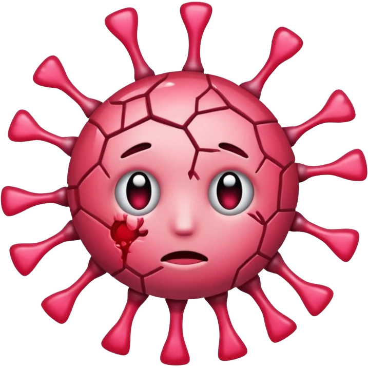 Virus rosita eliminado y triste emoji