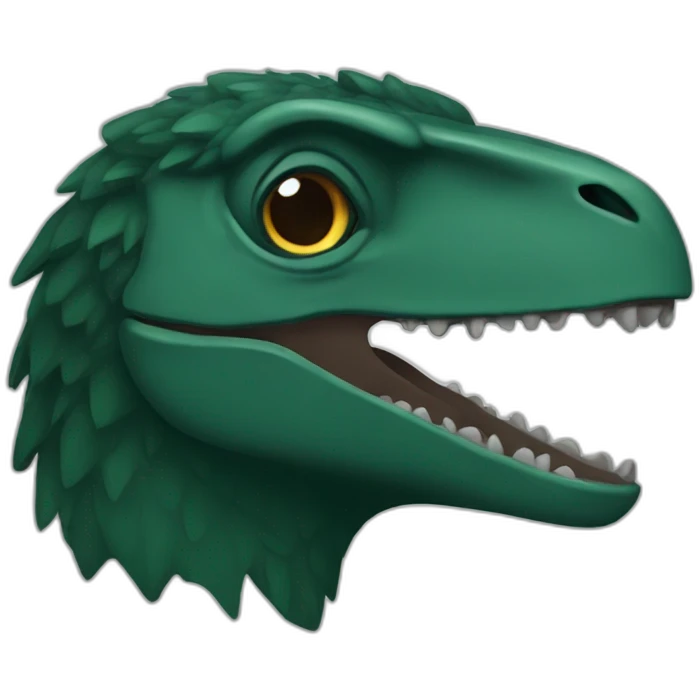 dark green raptor head closed eyes emoji