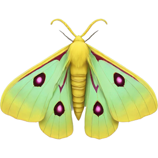 Yellow Comet Lunar moth  emoji