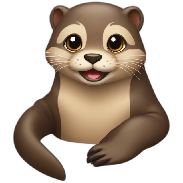 Loutre sur chat emoji