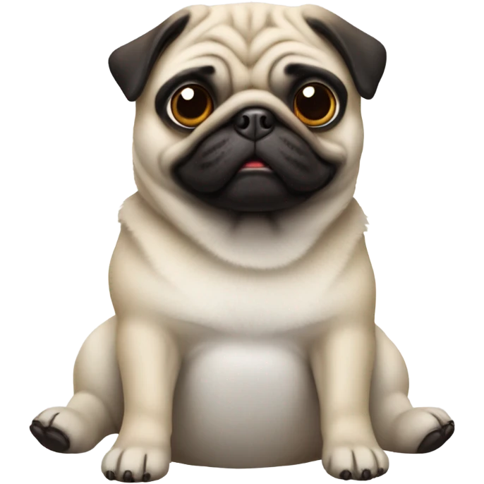 Pug riding a husky emoji