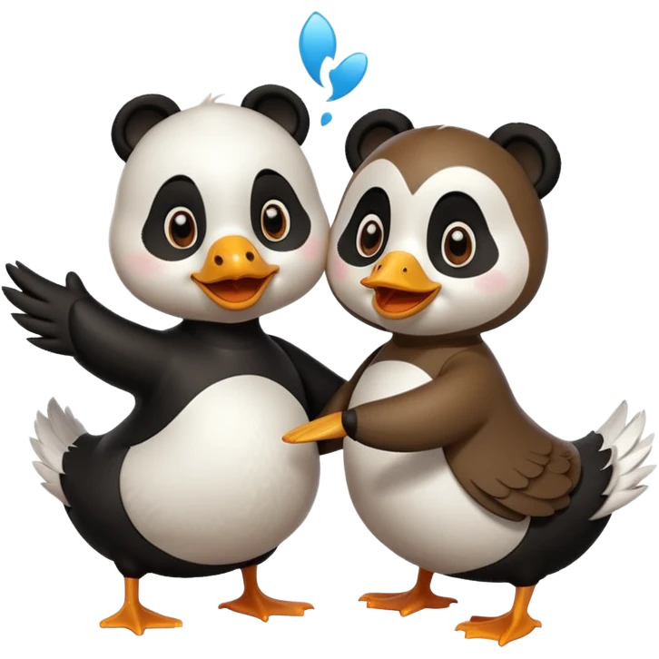 duck dancing with panda emoji