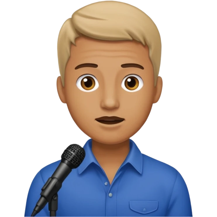 man speaks into the microphone emoji