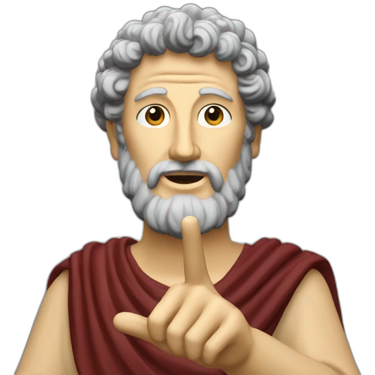 marcus aurelius hands stretched out emoji