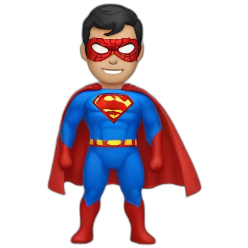 Superman wearing spiderman mask  emoji