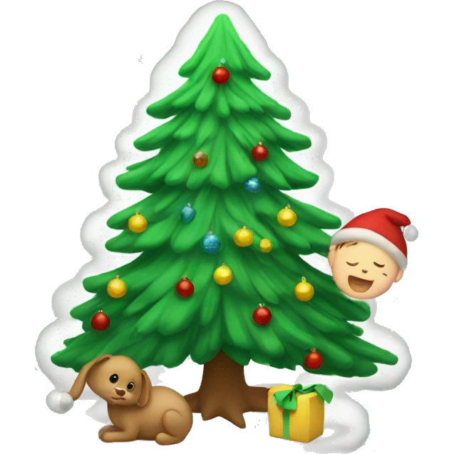 Baby and Xsmas tree emoji