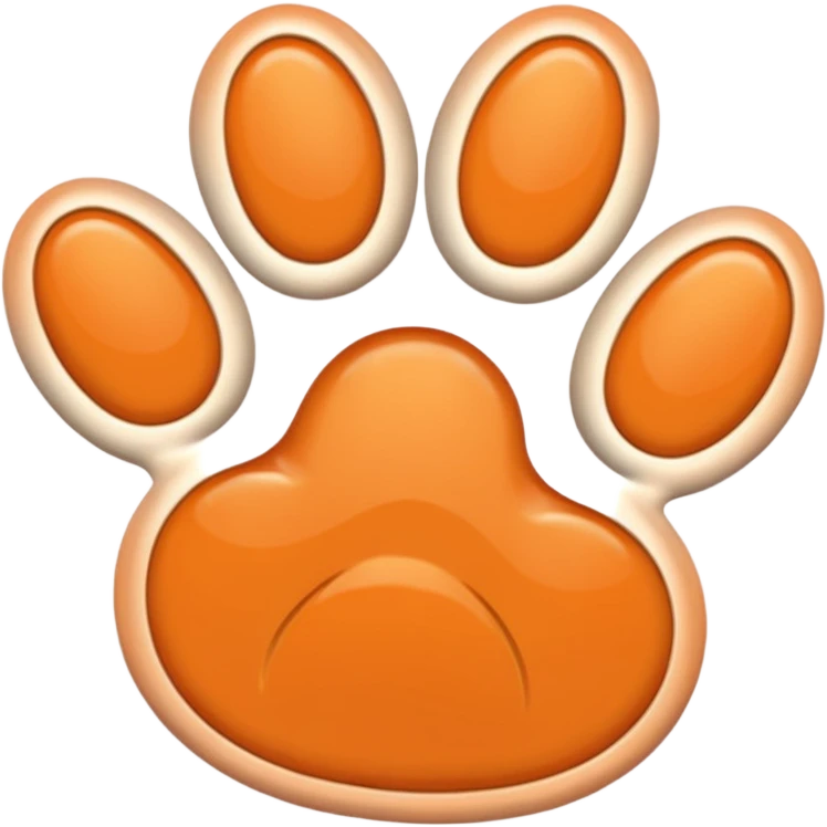 a light pastel orange pawprint emoji