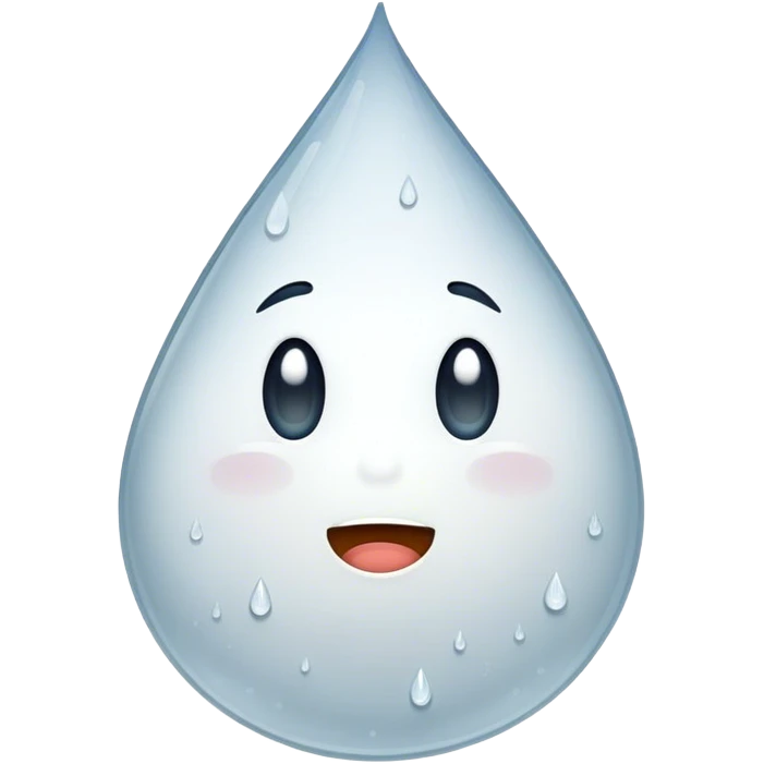 a white rain drop w a woozy face emoji