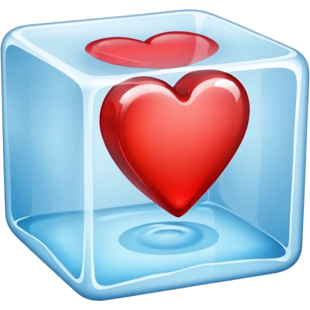 Red heart in an ice cube emoji