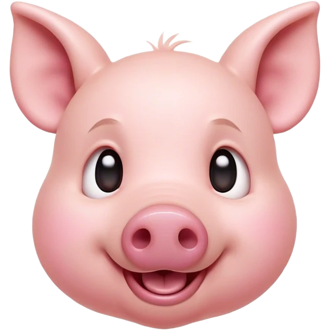 Cinematic Comical Piglet Portrait Emoji, Head tilted dramatically with an exaggeratedly amused expression, featuring a strikingly soft rosy-pink hide with a tiny, playful snout, wide, expressive beady eyes filled with playful disbelief, Simplified yet hilariously expressive features, highly detailed, glowing with a slightly sassy glow, high shine, dramatic yet playful, stylized with an air of cheeky mischief, bright and endearing, soft glowing outline, capturing the essence of a spirited and over-the-top piglet, so meme-worthy it feels like it could squeal its way into internet fame instantly! emoji