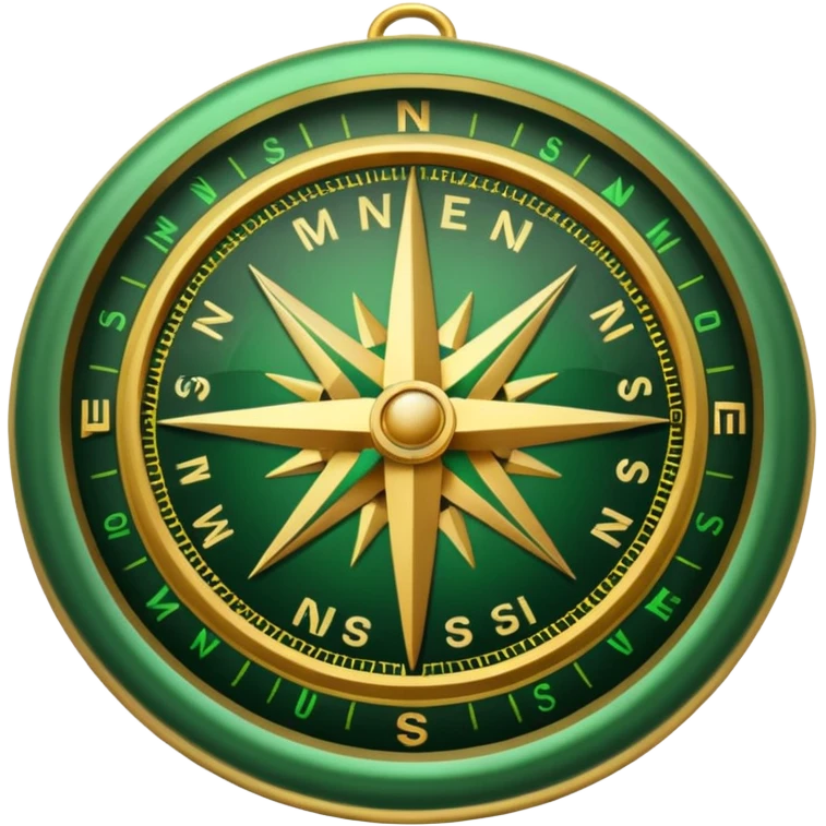 compas with golden and green colours emoji
