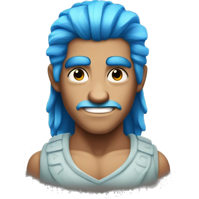blue haired boy portrait villan hercules emoji