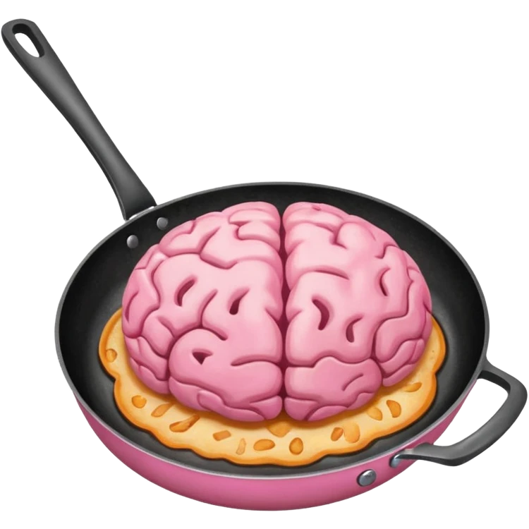 Brain in a frying pan emoji