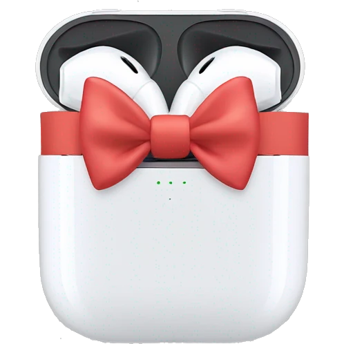 AirPods Max with bows emoji