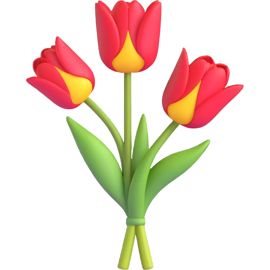 tulip, 3d emoji style emoji