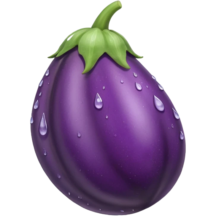 Combine an egg plant with the water drops emoji emoji