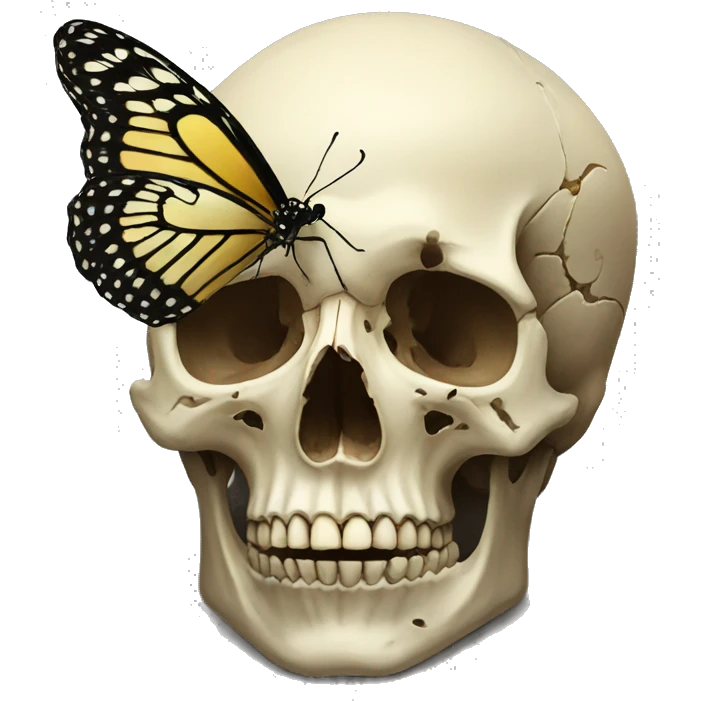 Butterfly on skull  emoji