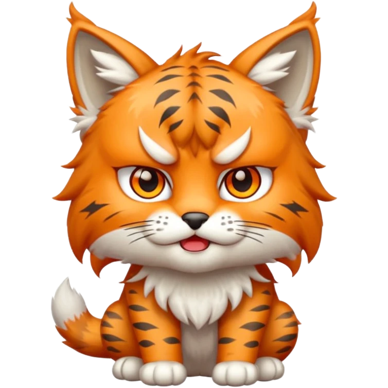 Chibi Sticker lynx angry emoji