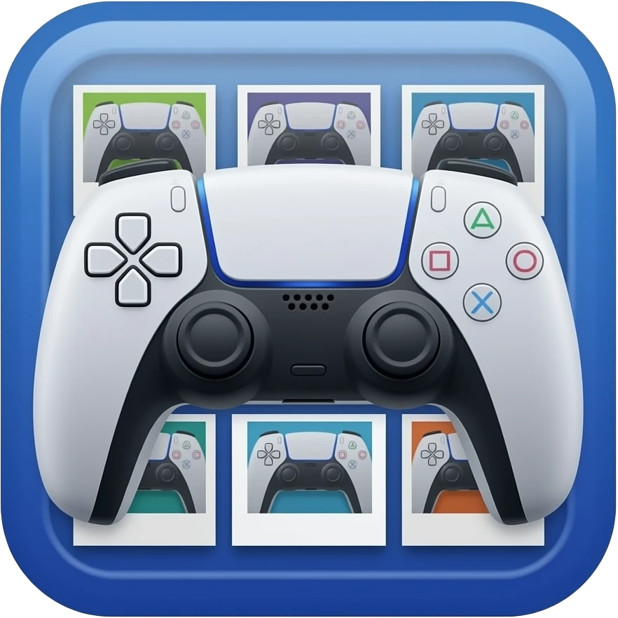 icone avec a l interieur des petite photo qui montre des screen de jeux video ps5 emoji