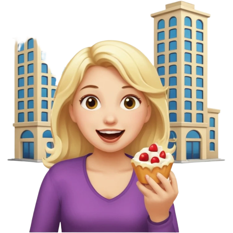 a giant girl eating buildings emoji
