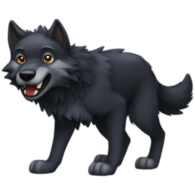 Dark wolf emoji