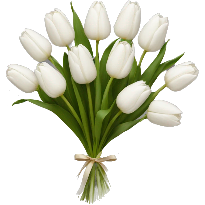 white tulip bouquet  emoji