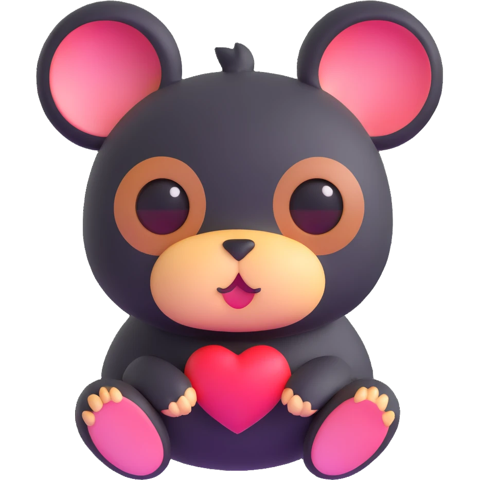 cute animal with heart eyes emoji