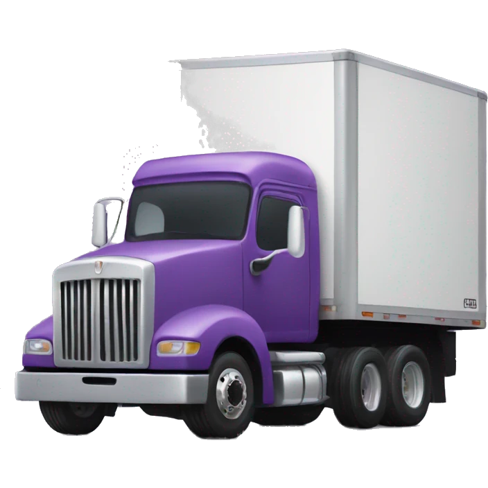 purple truck with black trailer emoji