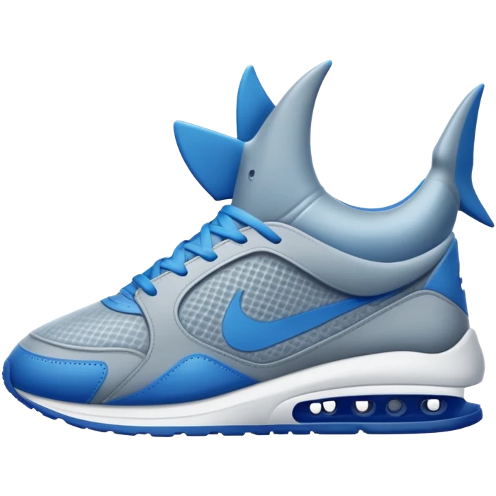 Un tiburón con zapatillas nike azules emoji