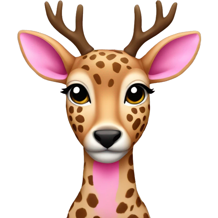 deer with pink cheetah print emoji