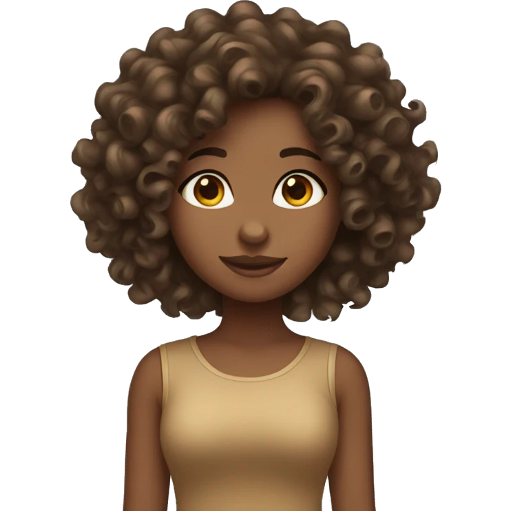 Brown Curly hair girl emoji