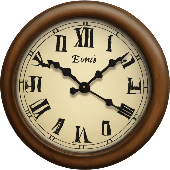 Vintage wooden table top clock fancy emoji