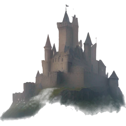 a castle behind thick fog  emoji