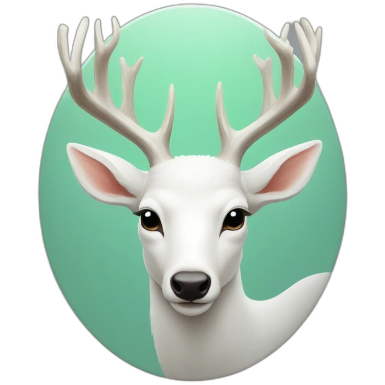 white deer in the bright mirror emoji