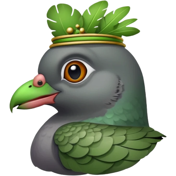 Pigeon with frog on head emoji