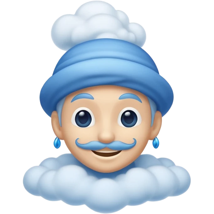 blue genie emerging smoke. emoji