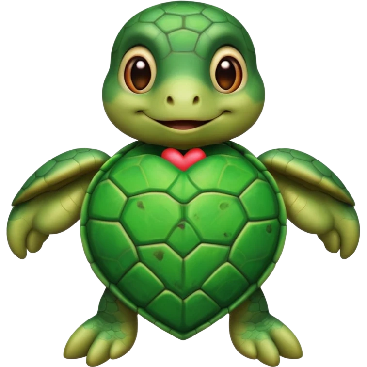 Turtle who makes a heart with hands emoji