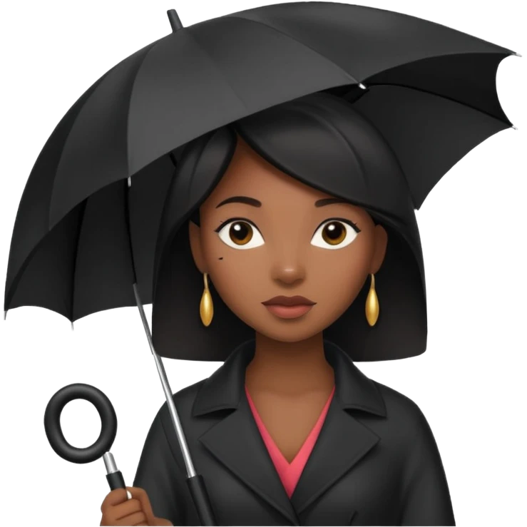 HOLDİNG UMBRELLA BLACK WOMAN emoji