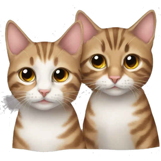 Tabby cat brother and sister emoji