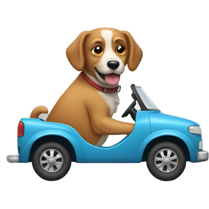 Dog driving emoji