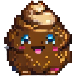happy poop pixel art, smiling emoji