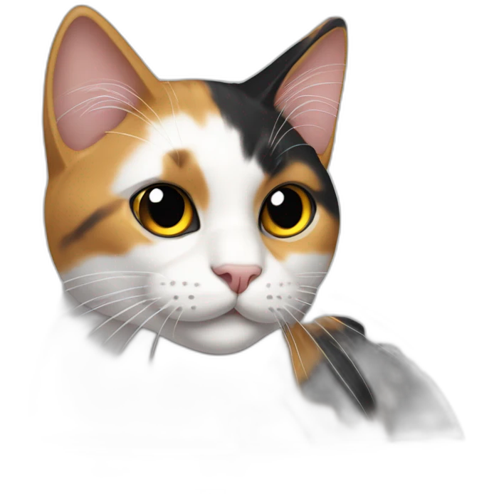 calico cat with a metal spring emoji