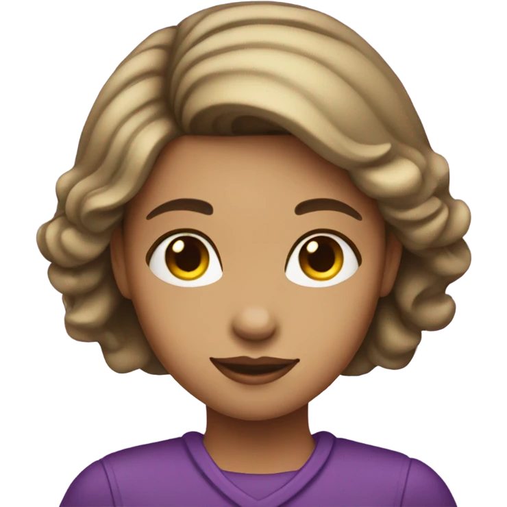 Girl wearing a purple heart emoji