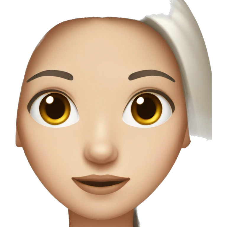White girl with brown eyes and dark brown hair  emoji