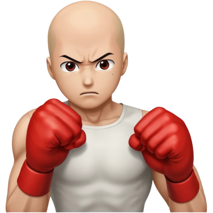 Angry Saitama with his red giant hand punching (just punch) emoji